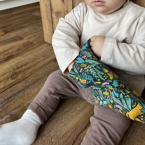 Babychicks cipzáras snacktartó / uzsonnás zsák - Leopárd (pamut-vízálló poliészter) 20x20 cm