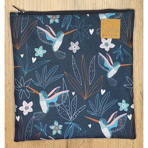 Babychicks cipzáras snacktartó / uzsonnás zsák- kolibri 20x20 cm