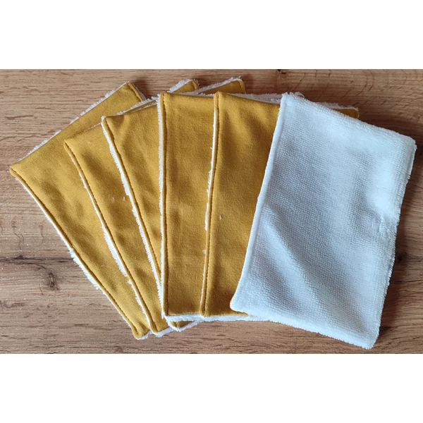 Babychicks 2 rétegű bambuszos mosható törlőkendő - 6 db (mustár)