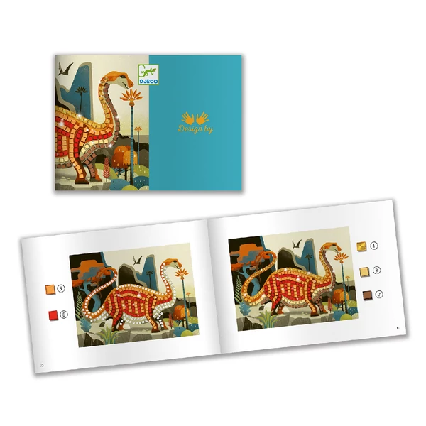 Djeco Mozaikkép készítés - csillogó dínók