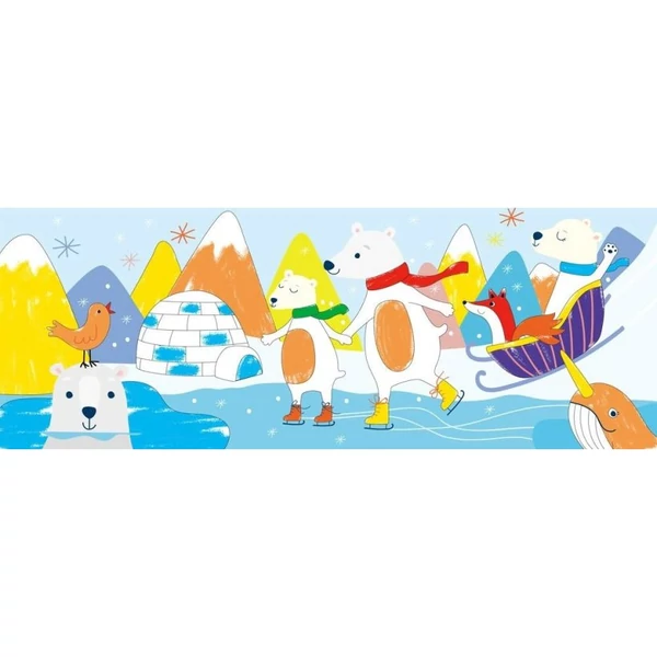 Avenir Kids zsírkréta készlet 3 az-1-ben kiszínezhető poszterrel, jegesmacis 12 db-os