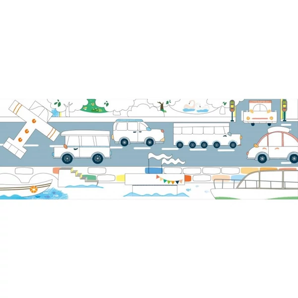 Avenir Kids Építs és rajzolj fejlesztő kreatív zsírkréta készlet, közlekedés