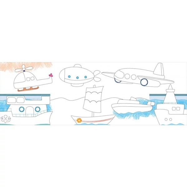 Avenir Kids Építs és rajzolj fejlesztő kreatív zsírkréta készlet, közlekedés