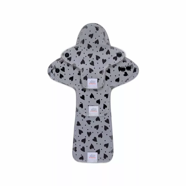 Ella's House Moon Pads trial - mosható betét csomag - Szürke szívek, 3 db/szett