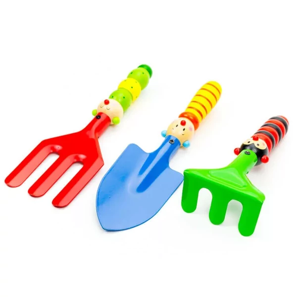 Homokozó készlet vidám színekben és mintákkal, 3db-os