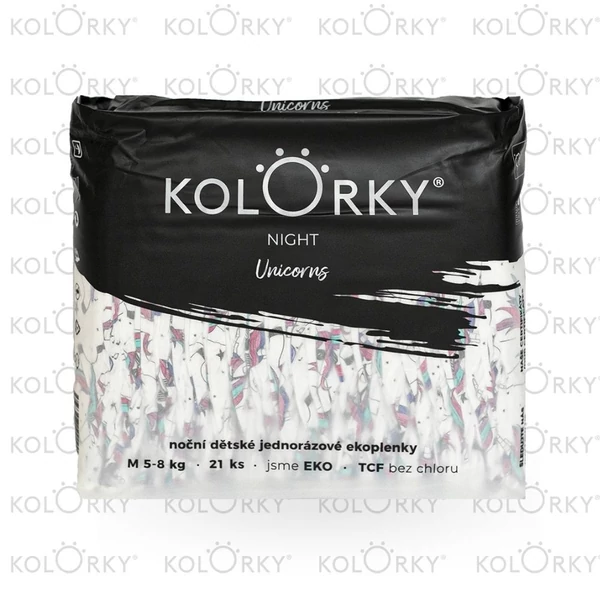 Kolorky Night környezetbarát eldobható pelenka 2db-os próbacsomag - Unikornis (5-8 kg)