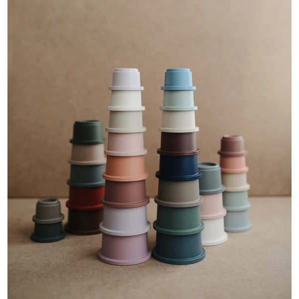 Mushie poharas torony építőjáték - erdei világ